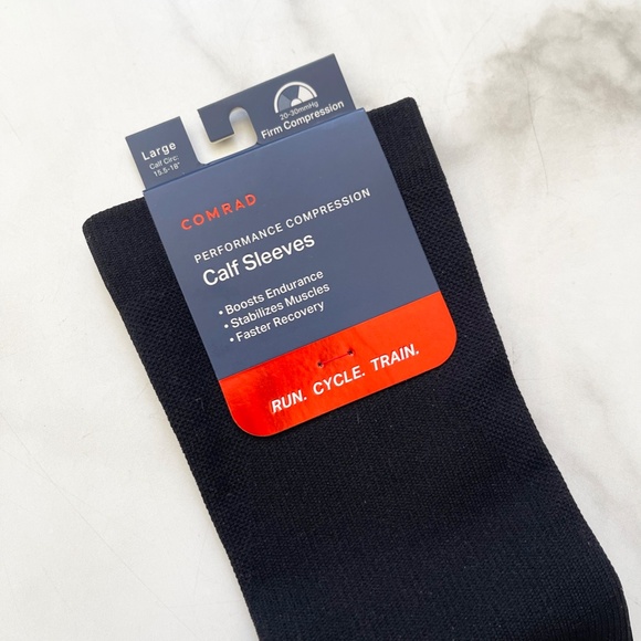 Comrad Performance Knee High Compression Sock Calf Sleeves - Black, Size Large - Picture 3 of 6